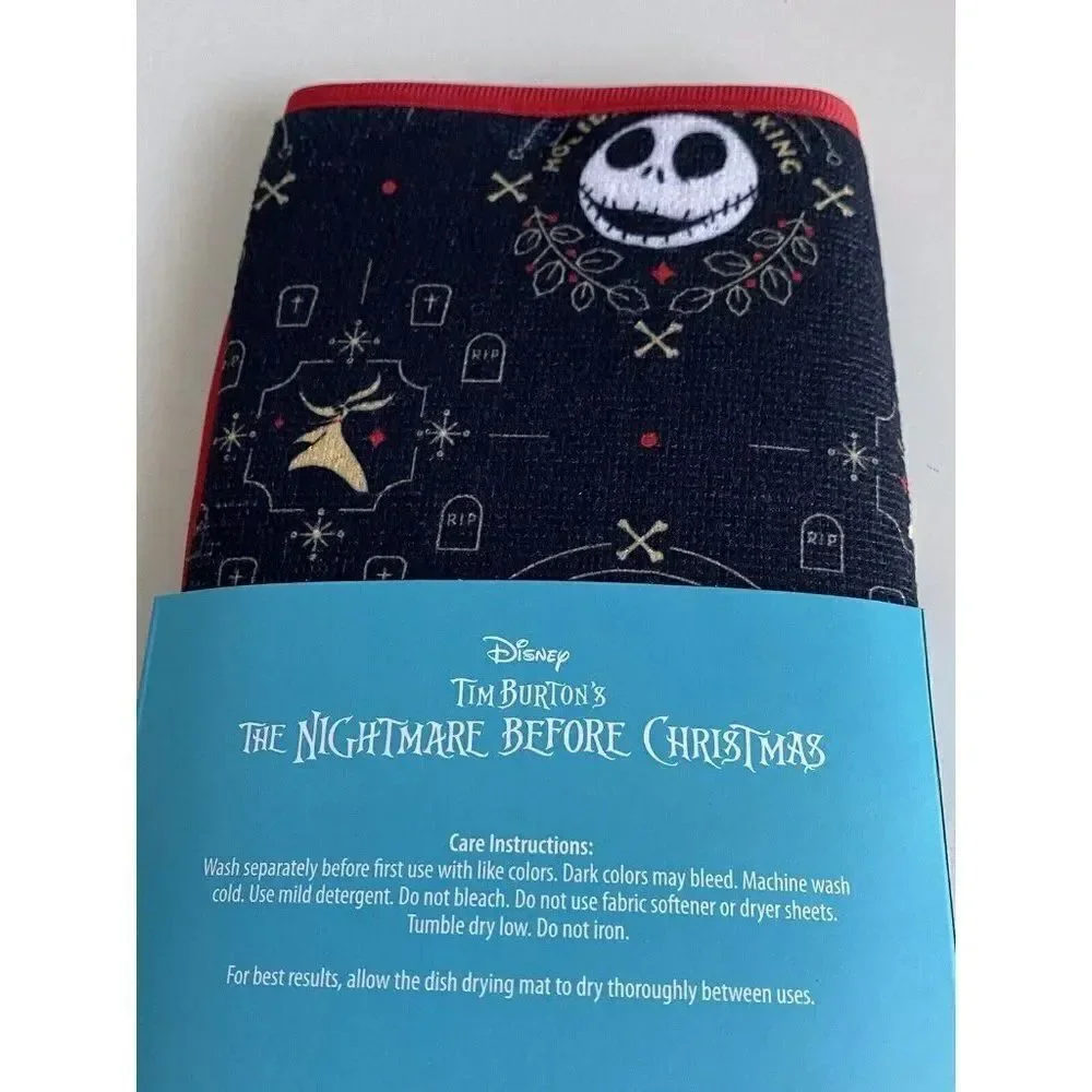Disney Nightmare Before Christmas Jack Skellington Dish Drying Mat‎ Holiday NEW